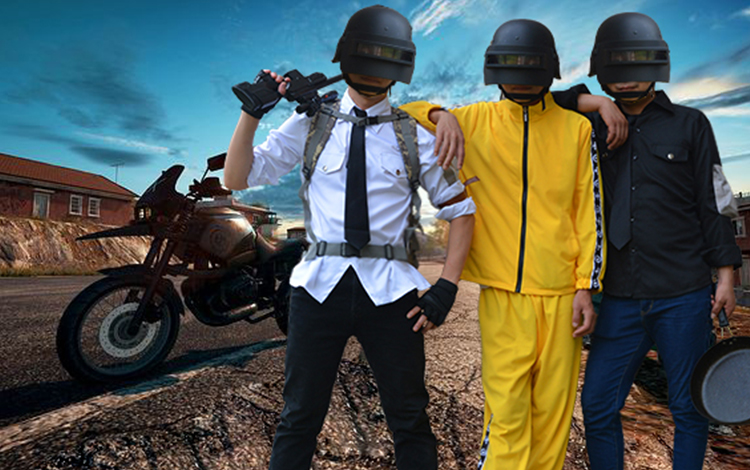 绝地求生吃鸡衬衫同款小黄衣套装cosplay 三级头盔背包吃鸡cos服 白色