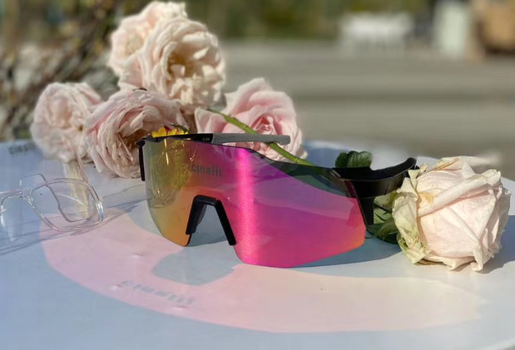 奇纳利cinalli超轻新款公路山地自行车柱面骑行户外运动太阳眼镜 白框