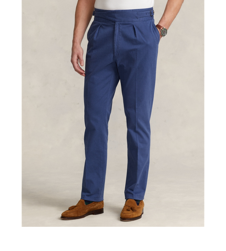 lauren/拉夫劳伦男装 22年夏季搭扣弹力卡其布长裤rl15129 400-蓝色