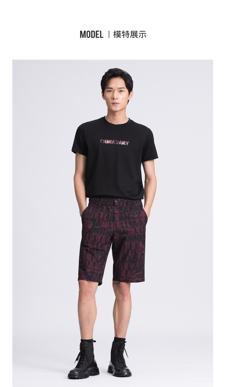 同款】利郎中国日报ip联名短袖t恤男中国风戏曲印花男t恤2021夏季新款