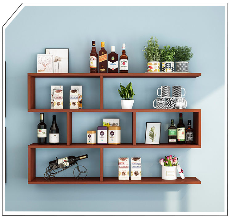 墙上置物架柜简约墙面隔断吊柜办公室装饰卧室客厅挂墙式壁柜典雅灰