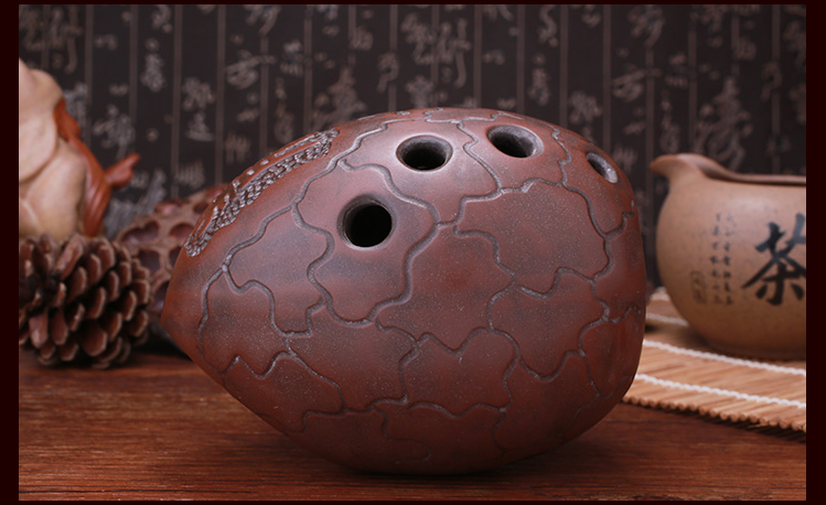 空谷埙 十孔双腔埙 蛋埙 陶埙 演奏双腔埙 可水洗 埙乐器 f调右起 g调