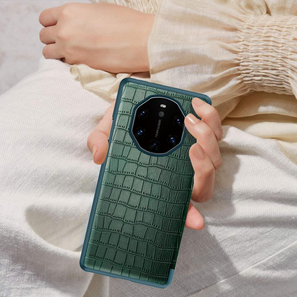 鑫图奢华保时捷华为mate40rs手机壳真皮鳄鱼纹翻盖智能皮套mate40