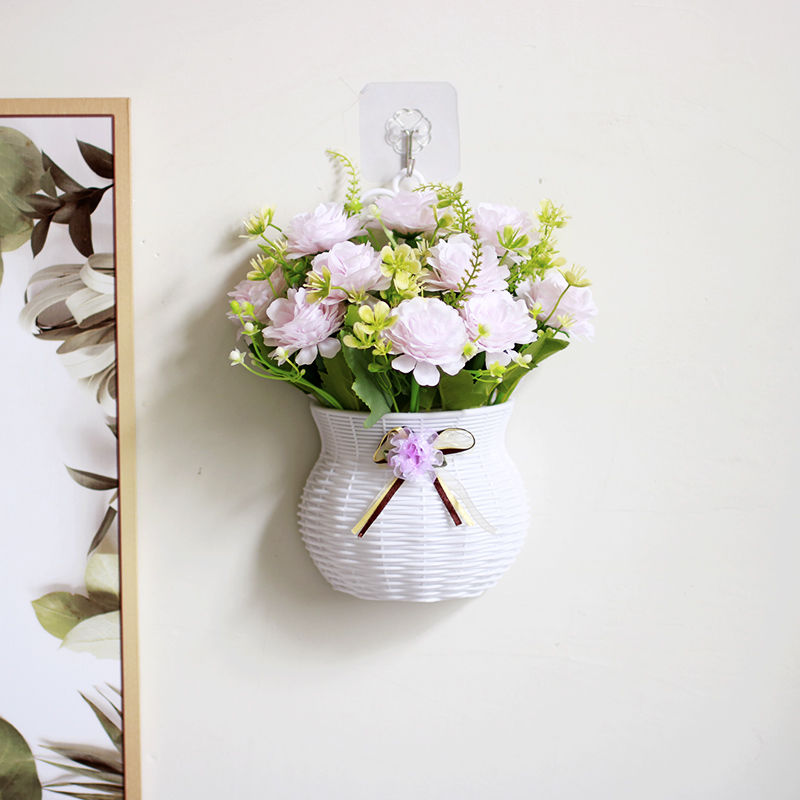 假花仿真花挂墙花篮仿真花家居挂壁挂饰假花卧室客厅墙上小装饰餐厅
