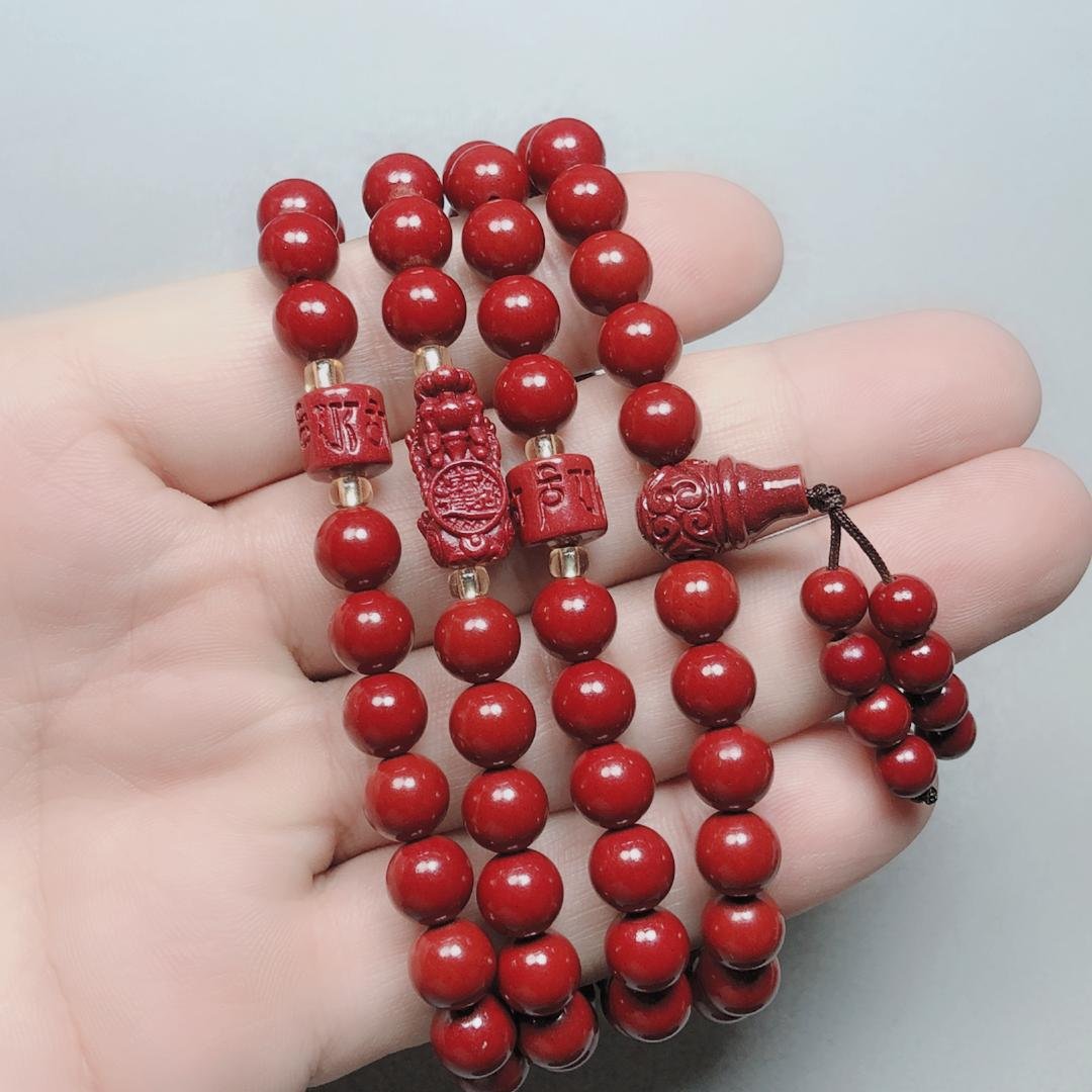 朱砂108颗佛珠手链紫金砂项链挂坠男女款