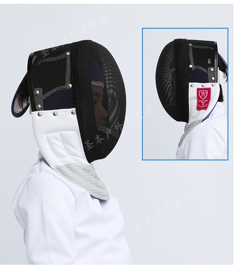 击剑面罩花剑面罩护面儿童可比赛头盔认证击剑器材350n白色xs
