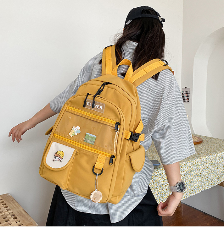 迪士尼森系书包女韩版原宿高中生初中生大容量小学生日系双肩包 砖