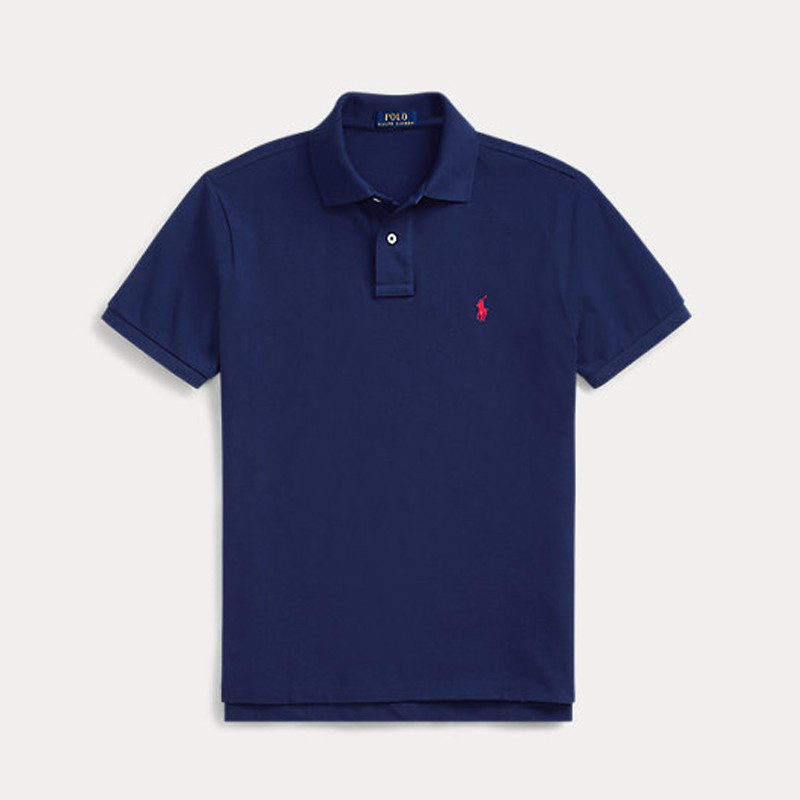 保罗男装polo马标刺绣夏季男士翻领polo衫纯色纯棉短袖商务大码休闲
