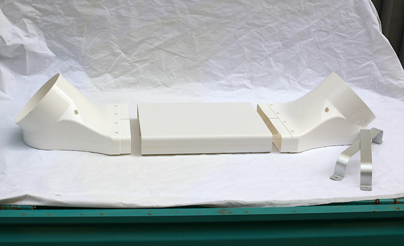 新风过梁器/通风扁管75/110/160/200mm 扁风管转接过梁弯 75mm【图片