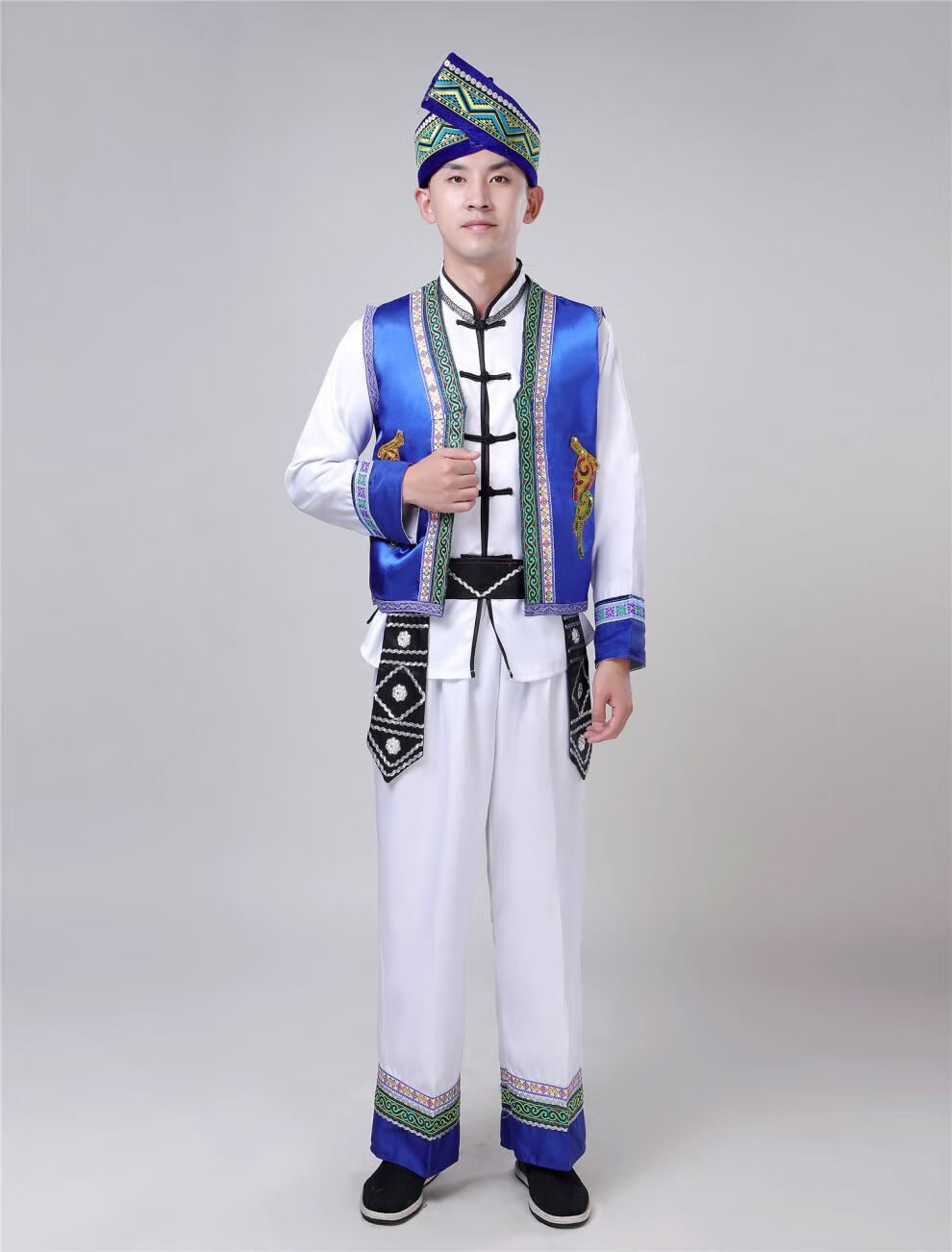 仡佬族表演服2021新款男士少数民族舞蹈服舞台装演出服饰 抖音快手网