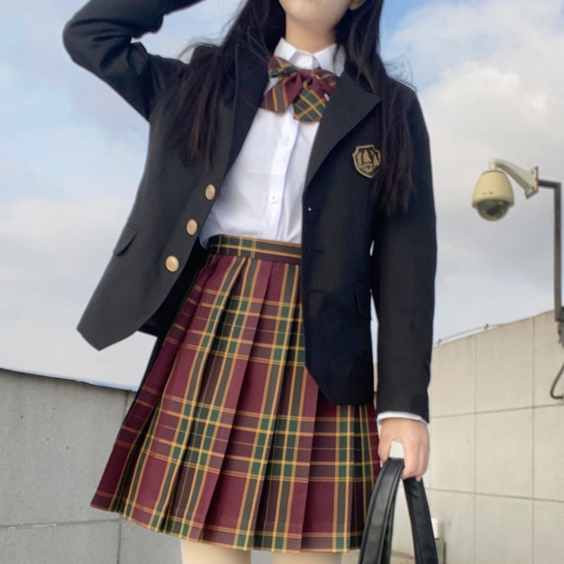 茵美伊 山楂树jk制服格裙版套学生套装日系小西服西装外套女春秋冬装