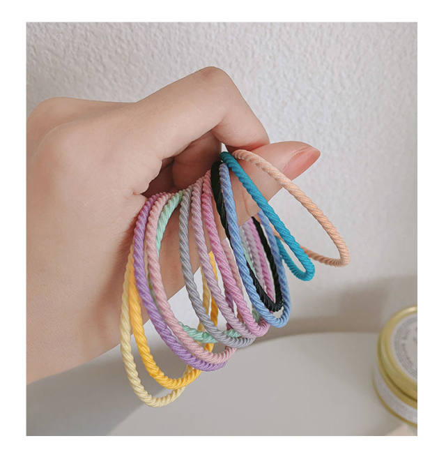 奶昔色发圈少女发绳头绳韩版简约百搭基础高弹力皮筋扎发头饰发饰奶昔