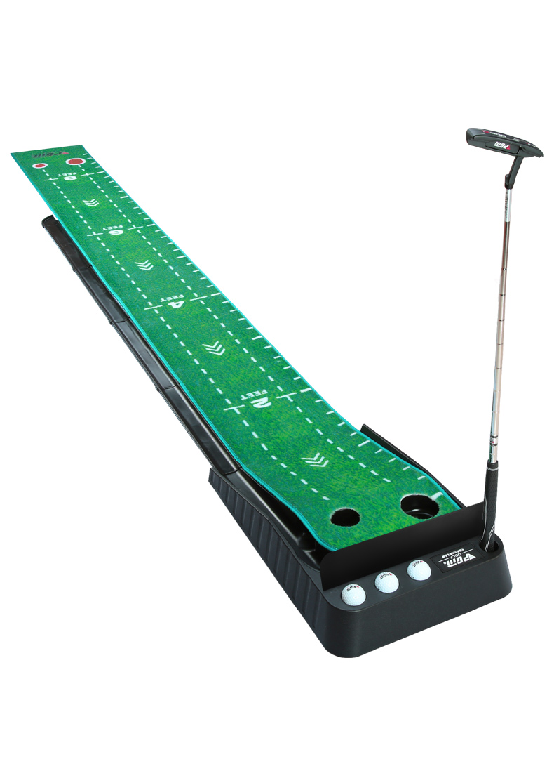 pgm室内高尔夫推杆练习器家庭迷你高尔夫套装儿童成人练习地毯带轨道