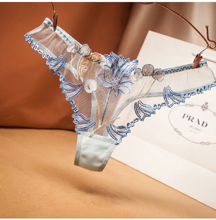 丁字裤阴插勒女士开档丁字裤极度诱惑女内裤性感刺绣内裤女t裤镂空