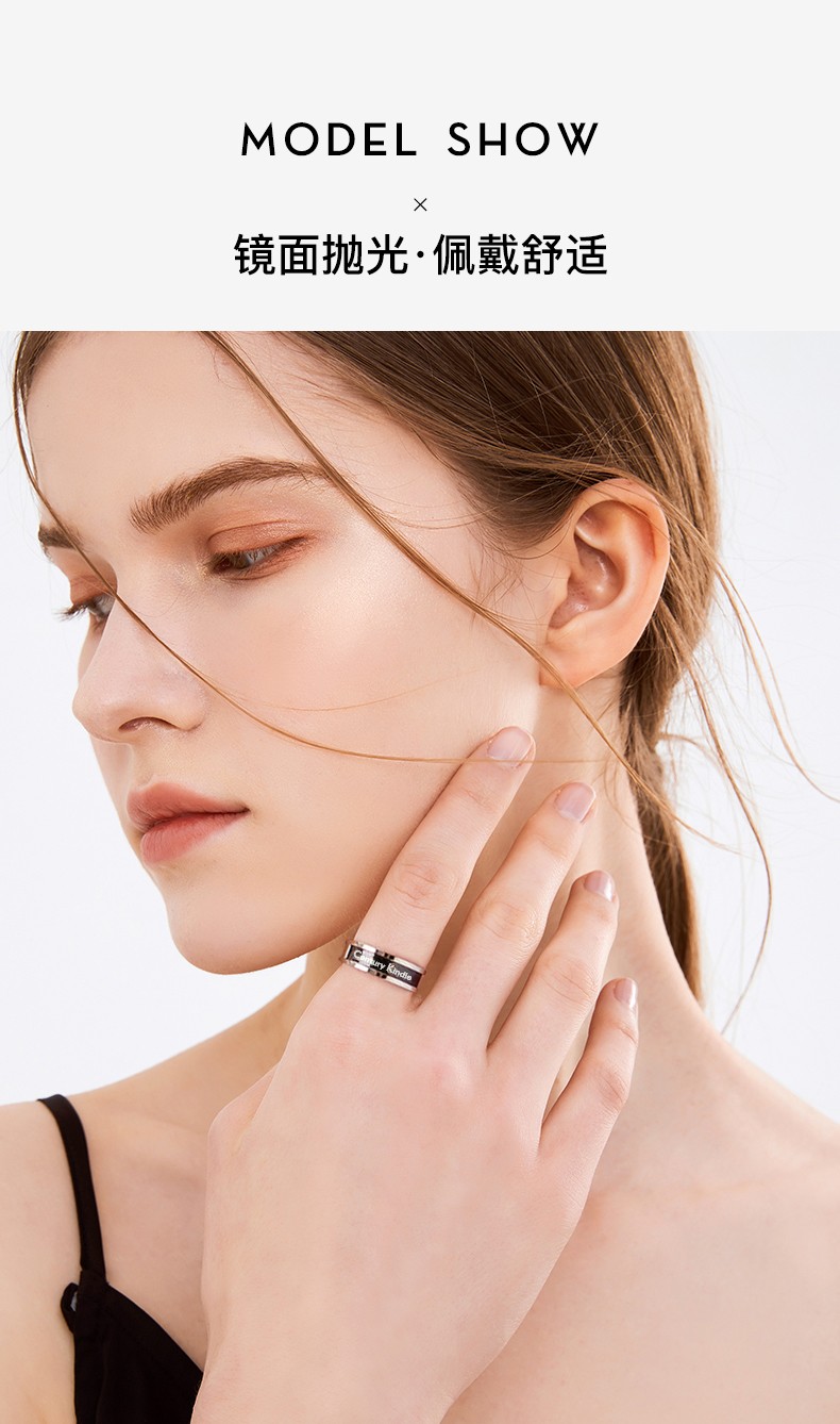 centurykindle小ck黑陶瓷戒指情侣对戒潮流时尚男士女士情侣戒指一对