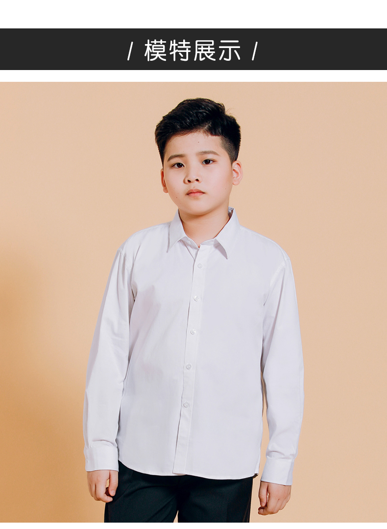 同款新品线下商城胖童白衬衫长袖棉男童加肥加大码宽松儿童衬衣中大童