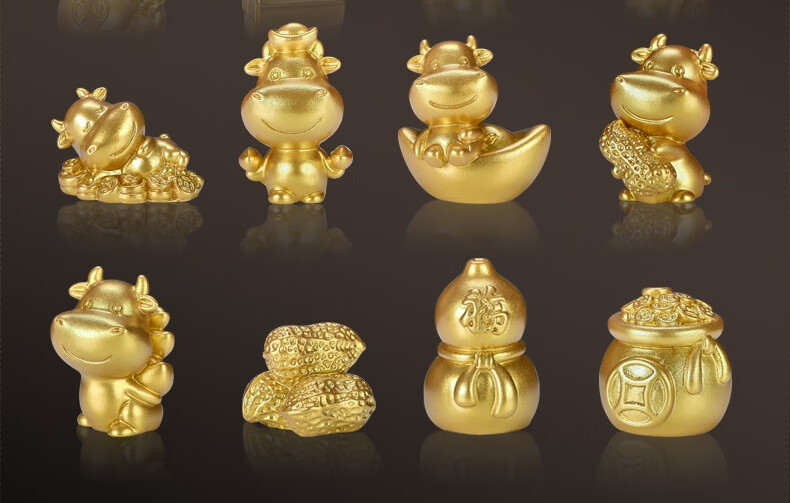 坎凌生肖金牛摆件创意树脂小动物工艺品配件装饰手工diy滴胶填充物躺