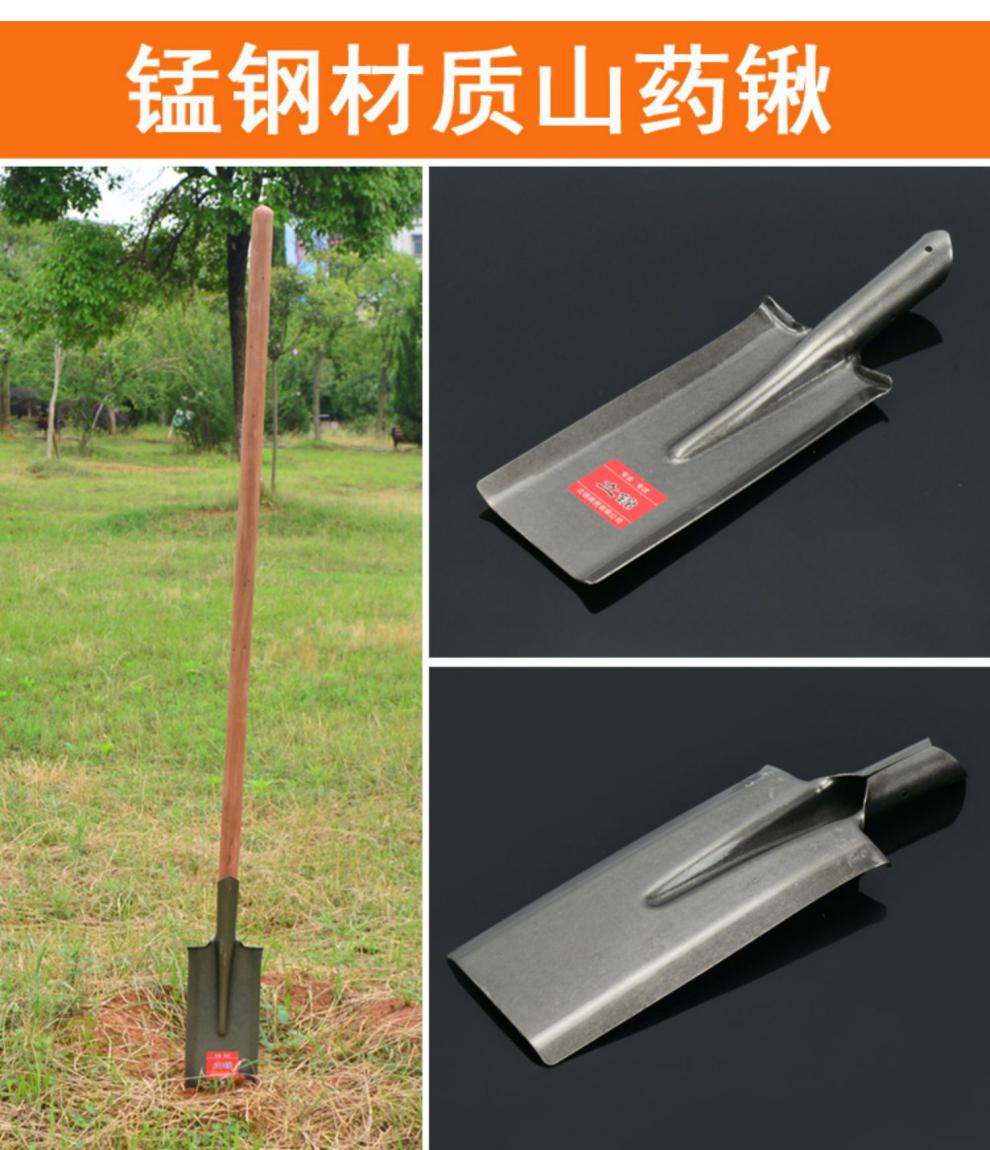 挖山药工具窄口泥锹铁锹农用挖山药赶海工具长铲子铁锨开沟木柄方头平