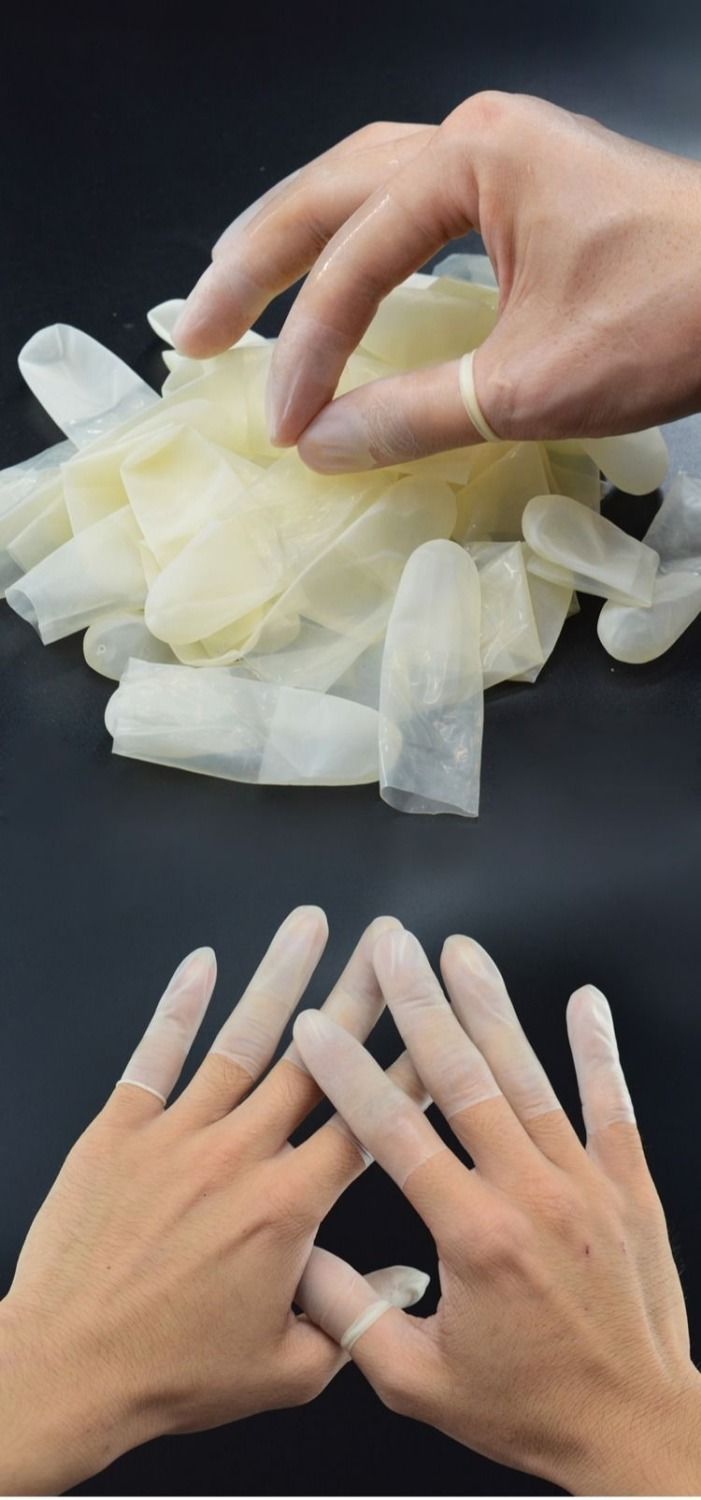 超薄透明磨砂切口手指套点钞分页防水防滑乳橡胶指套一次性手指套 m