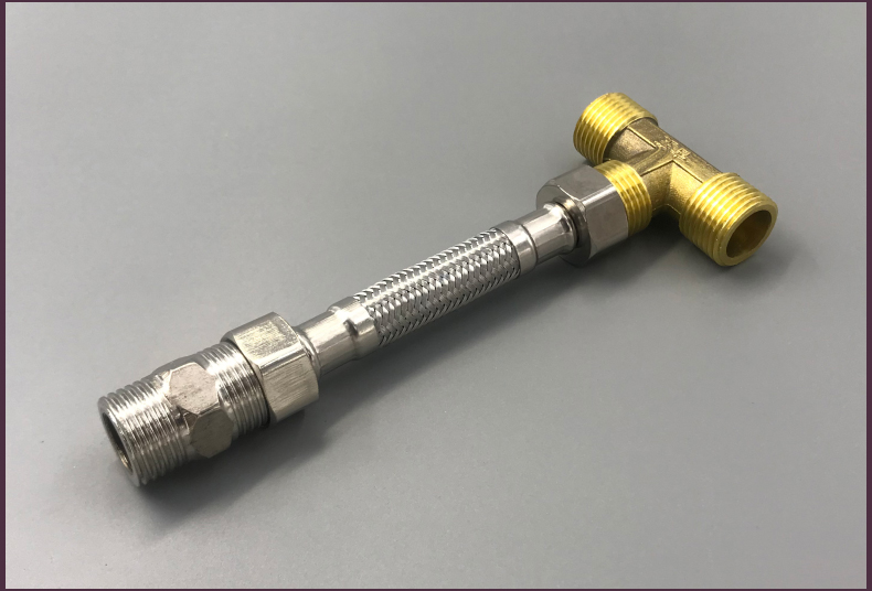 定制洗手盆龙头4分软管冷热进水龙头转换成单冷出水三通接管卫浴配件