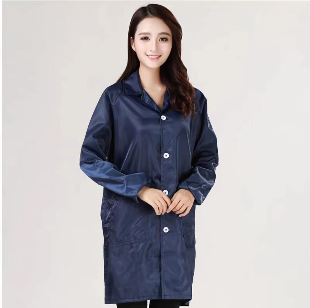 防静电防尘大褂制药无尘车间喷漆养殖食品加工工作服 粉色条纹大褂 小