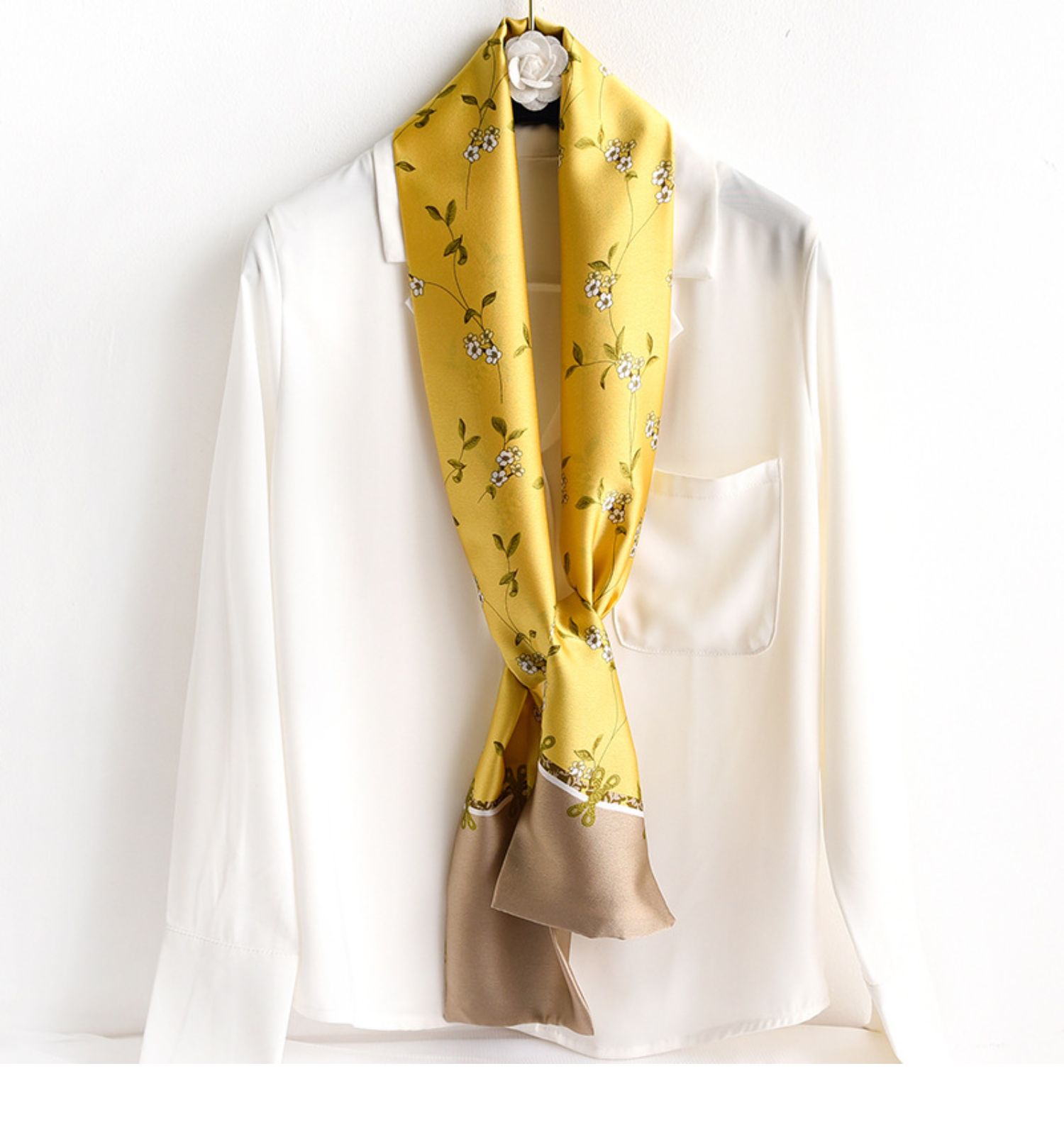 南极人21年新款细窄长条小丝巾女长款春秋百搭丝巾西装衬衫装饰领巾