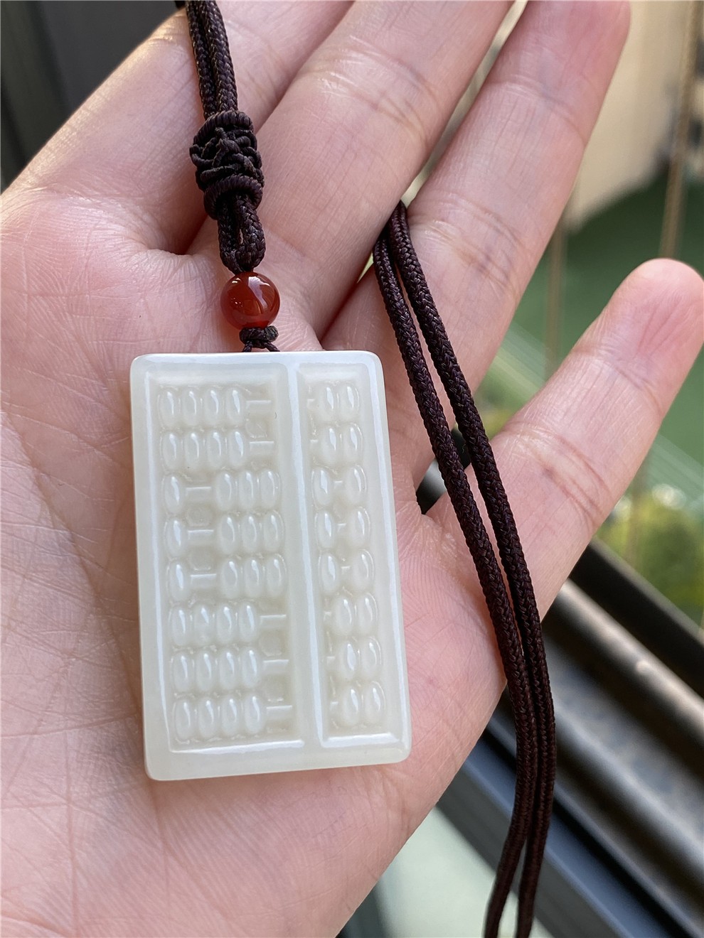 玉勋 天然和田玉如意算盘吊坠男女玉石算盘玉器玉坠挂件玉佩【图片