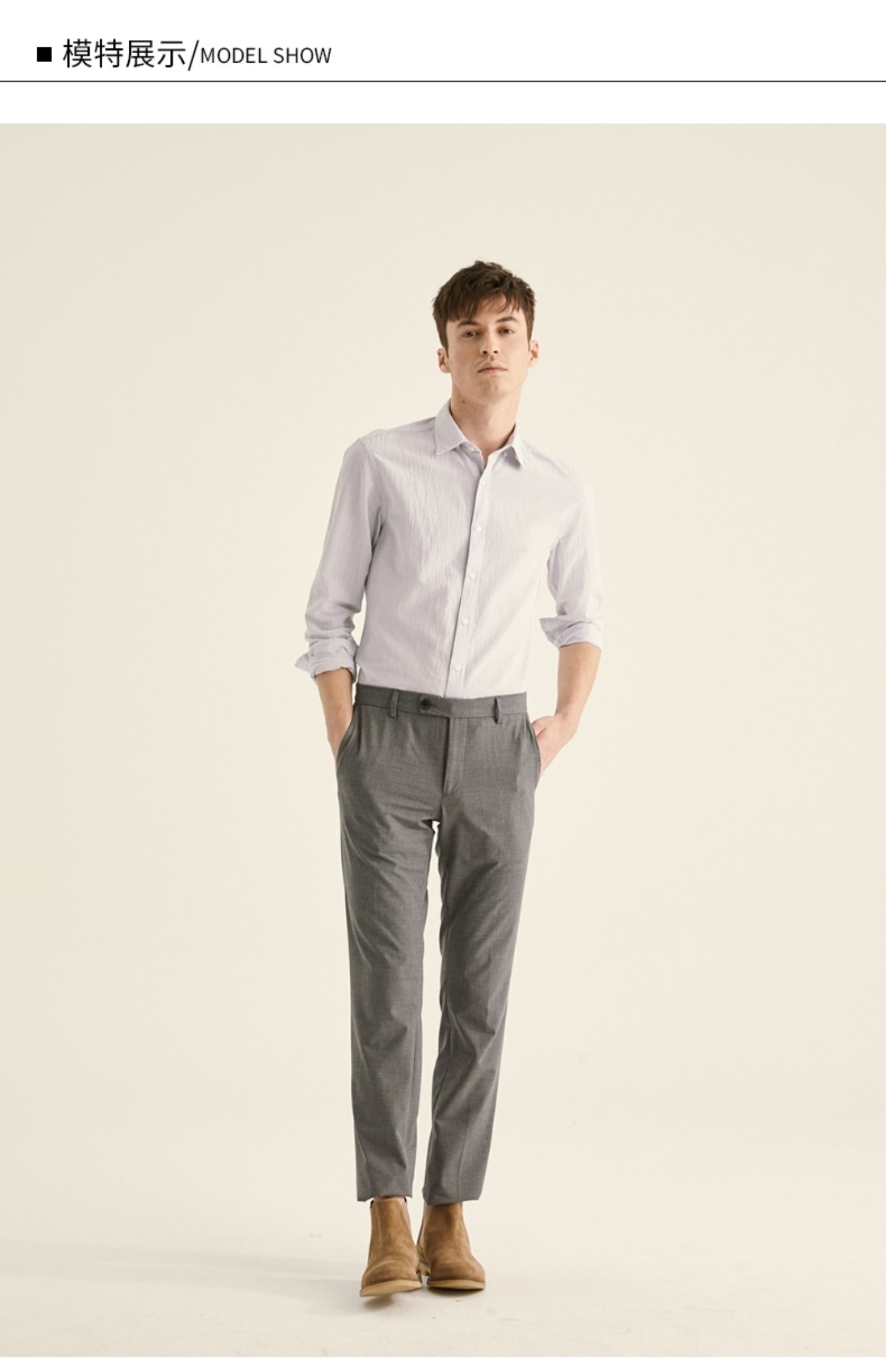 ziozia夏季新款时尚休闲男士青年清凉长袖衬衫zwc02203c灰色9517092a