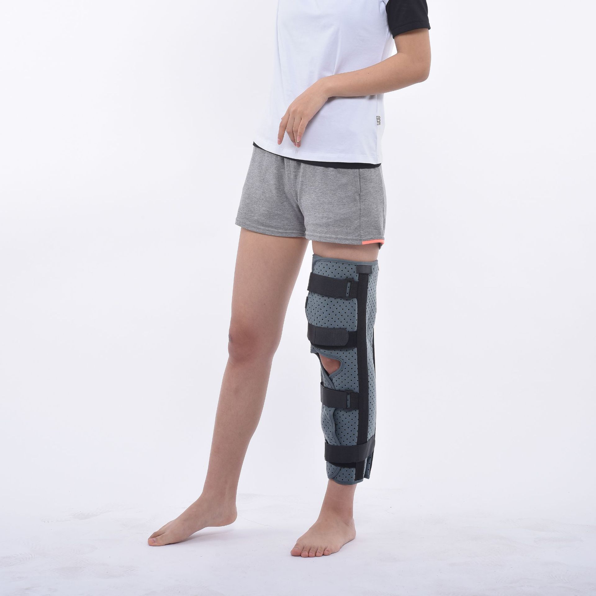 康兴达透气膝关节固定带 一片式强固定膝关节支具固定套膝部支具 单片