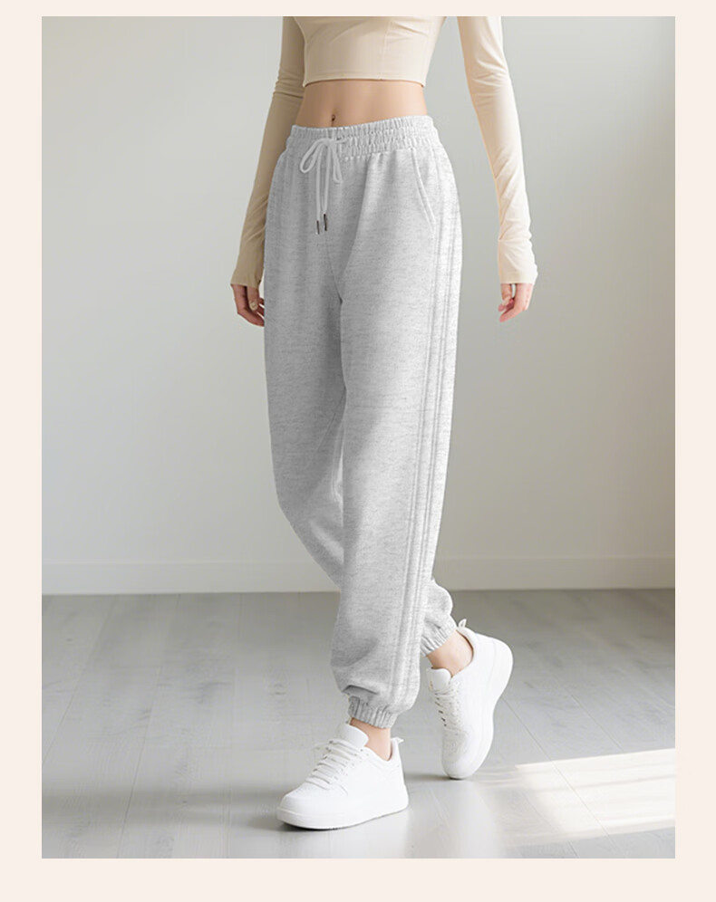 Baleno Black Women's Sports Pants Autumn Winter 2025 New Fleece Lined Petite Loose Casual Wide Leg Jogger Sweatpants 8