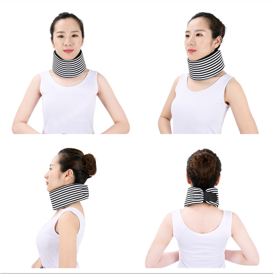 海绵围领软式颈托舒适透气护颈保健医疗康复颈椎固定带颈椎矫正带米色