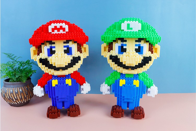 微型迷你钻石积木小颗粒超级耀西拼图拼装拼插儿童男女孩积木玩具绿