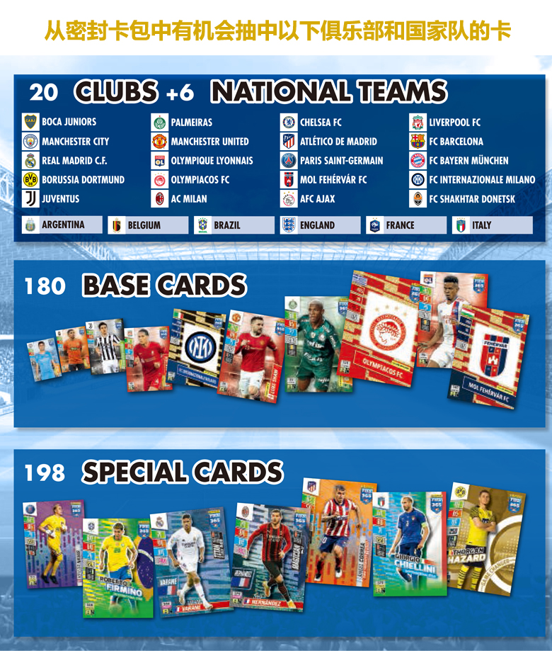 fifa365盲盒官方球星卡2022帕尼尼panini小铁盒装4张2张随机限量卡