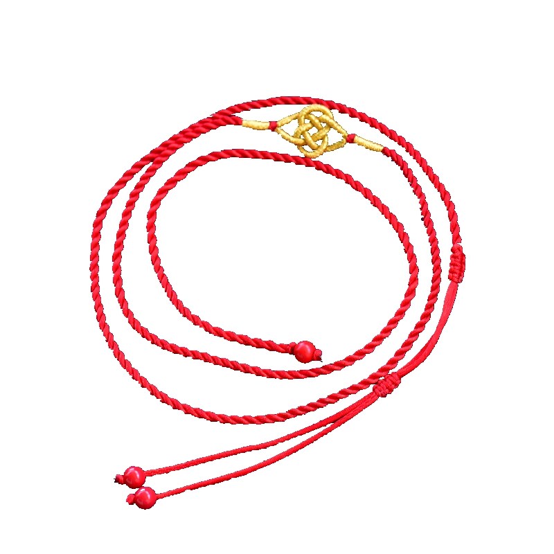 安岁红绳月石缘腰链女本命年礼物男色带性感光身生肖属牛 腰围2尺7=90