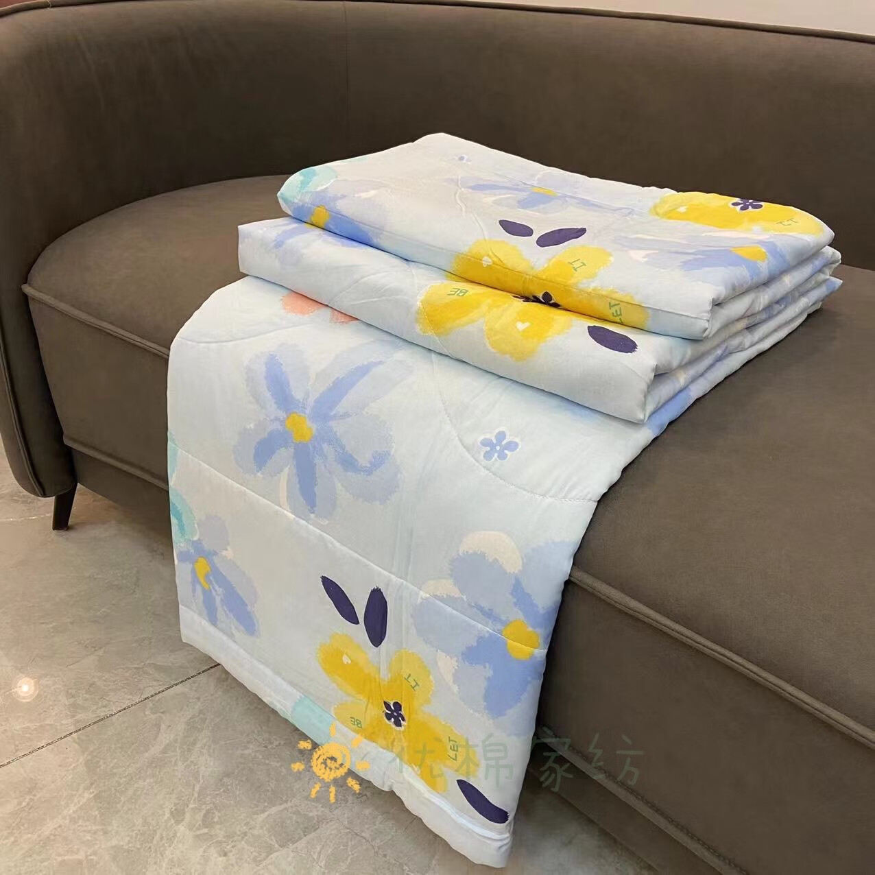 正品苏香绸 舒香绸棉绸夏凉被空调被韩香绸人造棉夏被子丝绸薄被 黄色