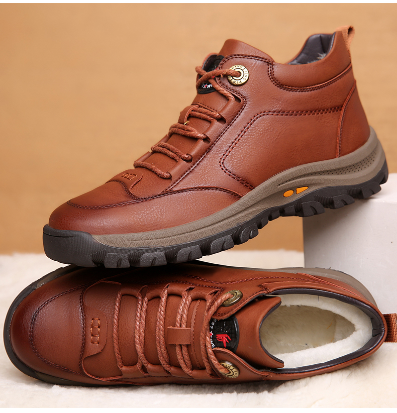 棉鞋男士新款羊毛保暖加绒加厚皮毛一体运动休闲户外高帮鞋子品牌男鞋