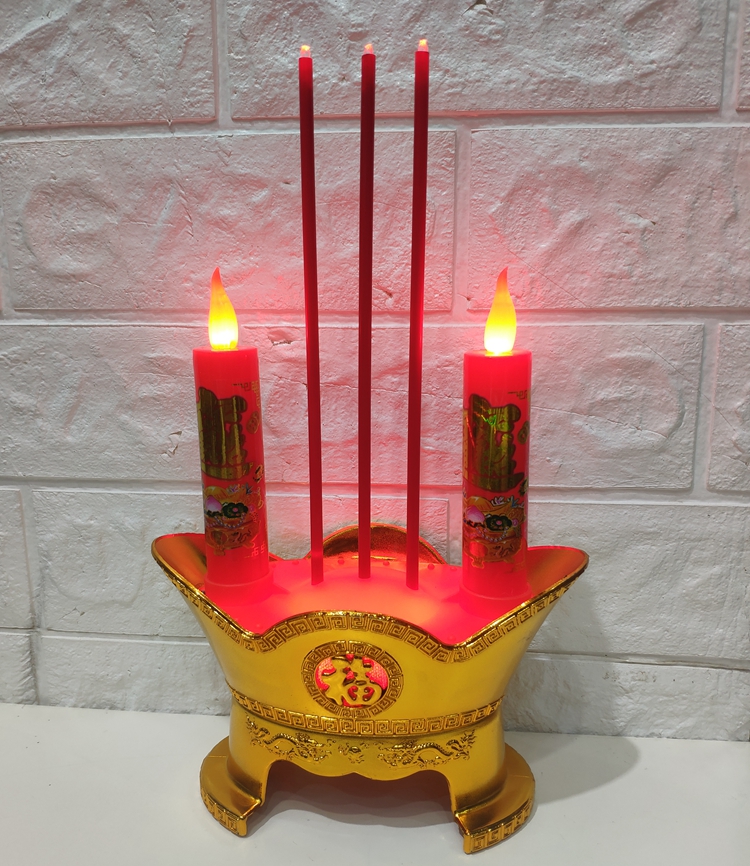 魅嫂led元宝电子蜡烛灯供佛香炉财神观音拜神佛前家用香长明灯插电用