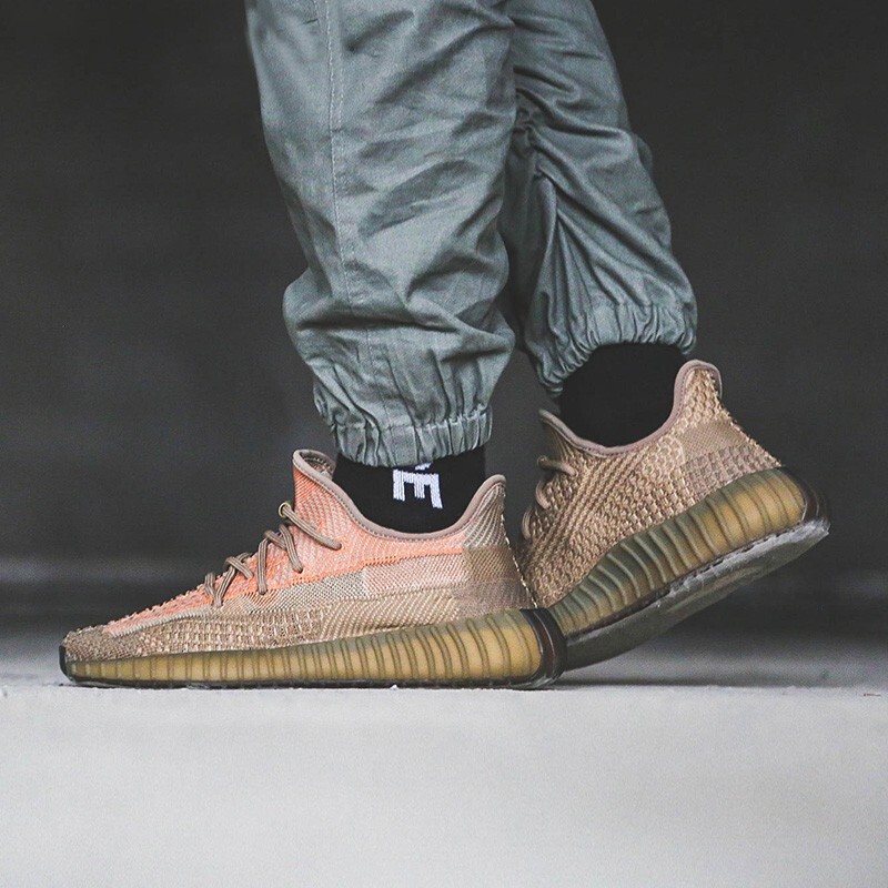 【现货】adidas yeezy 椰子350 v2 脏橙 侃爷跑步鞋 fz5240 gy7657 36