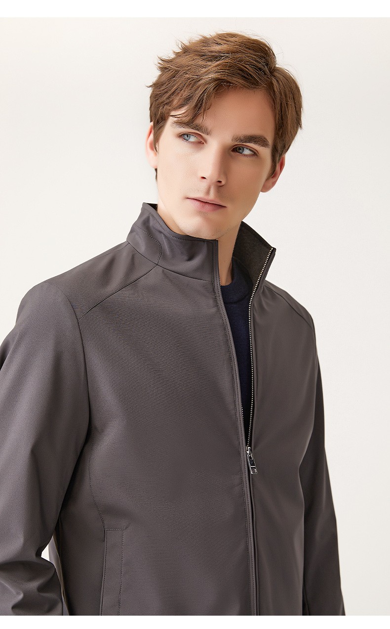 danielhechter丹尼爱特秋冬新款男士立领商务简约百搭夹克外套灰色46