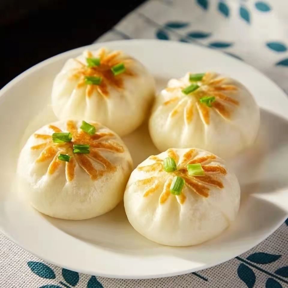 湖北蒸煎包酱肉风味小笼包鲜肉包子早餐方便快捷蒸煎包子生煎包50个装