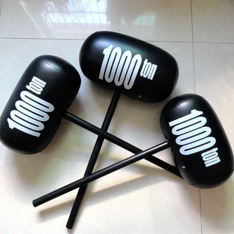 充气锤子pvc黑色千吨锤小号充气不倒翁玩具彩色皮锤卡通榔头批发33