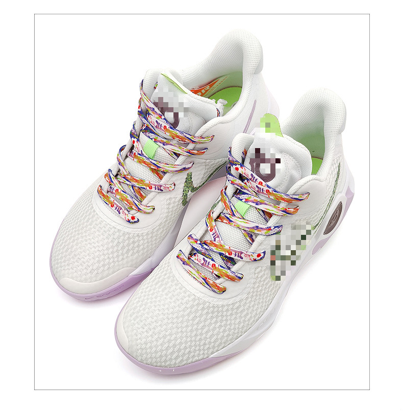 适配nike耐克kdtrey5ixep白紫支线5杜兰特紫色扎染腰果花鞋带紫色彩绘