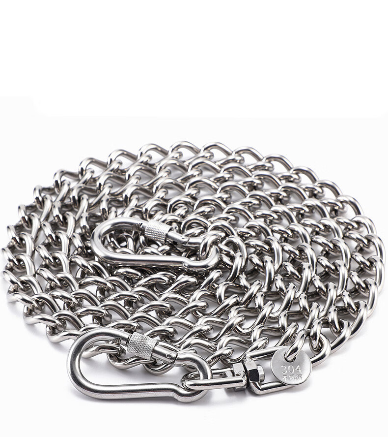 狗链子大型犬中型犬小型犬柯基铁链项圈狗绳防咬斗牛栓狗链 5mm粗(80