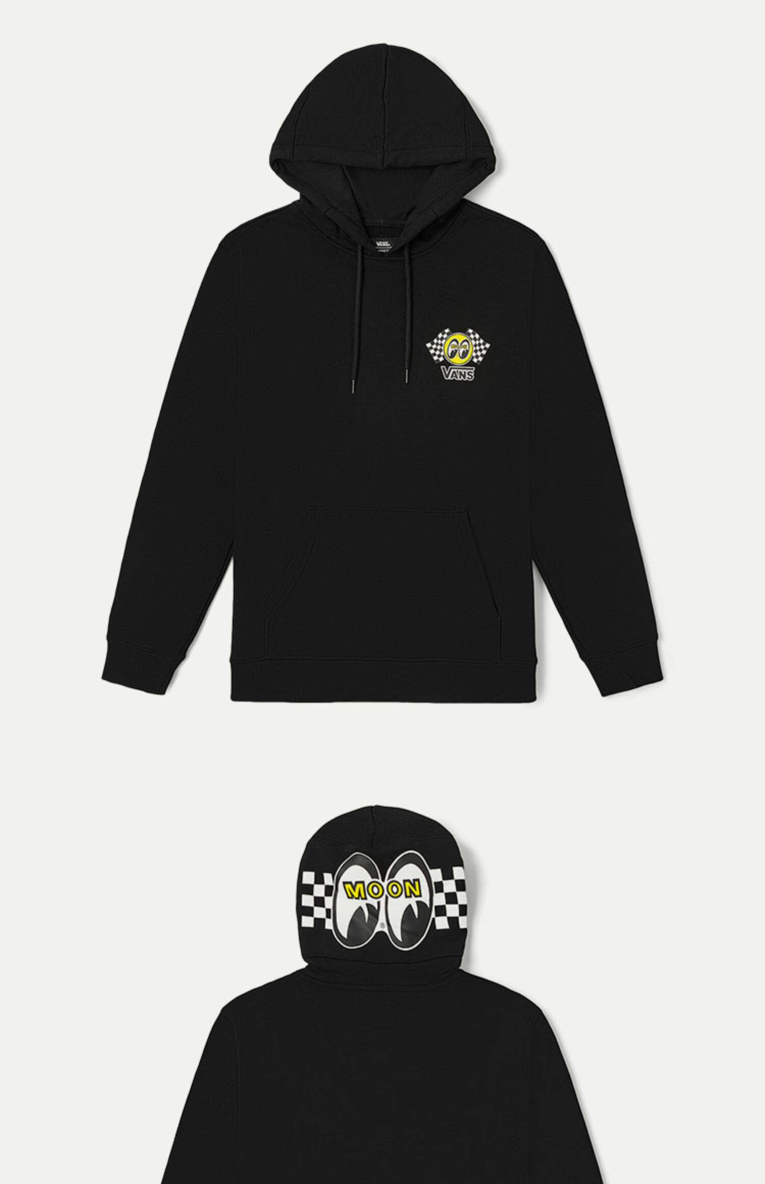 万斯(vans) vans范斯 情侣连帽卫衣mooneyes联名黑色休闲风 黑色 s