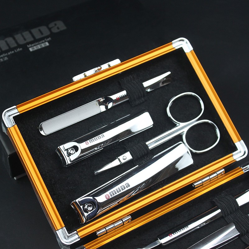 omuda欧美达美甲套装修甲指甲刀套装八件套美容工具33034指甲钳锉刀