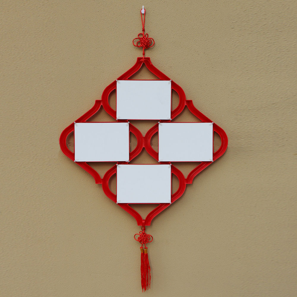 个性照片定制组合网红 7寸红色中国结竖版 7寸中国结相框【不含照片】