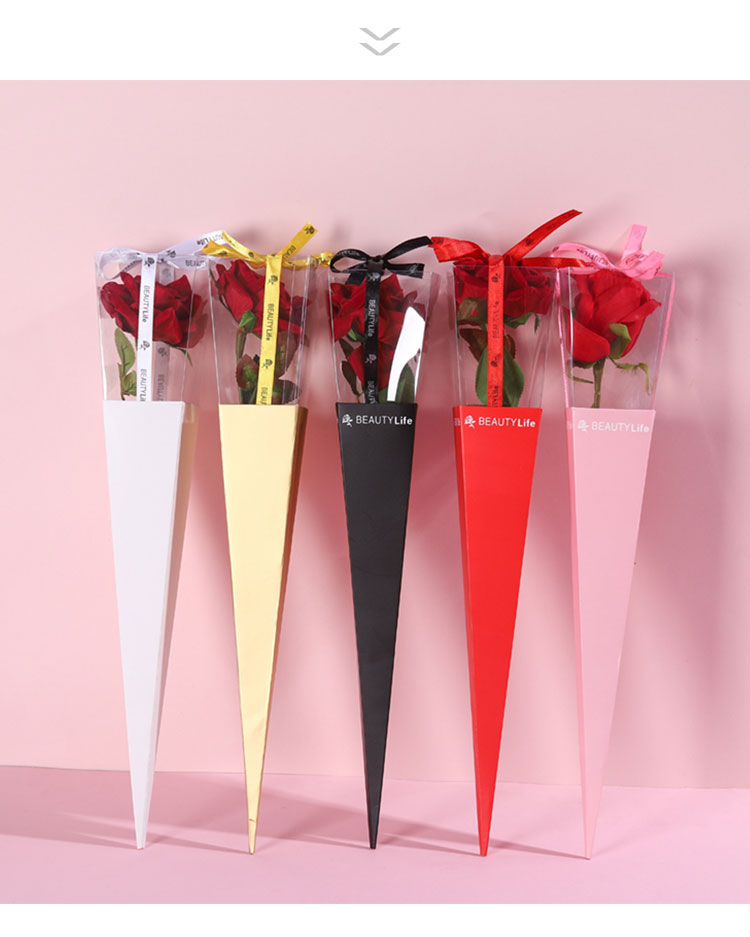 单支花束包装花包装袋花艺玫瑰花包装纸插花礼盒单支花包装袋小号黑色