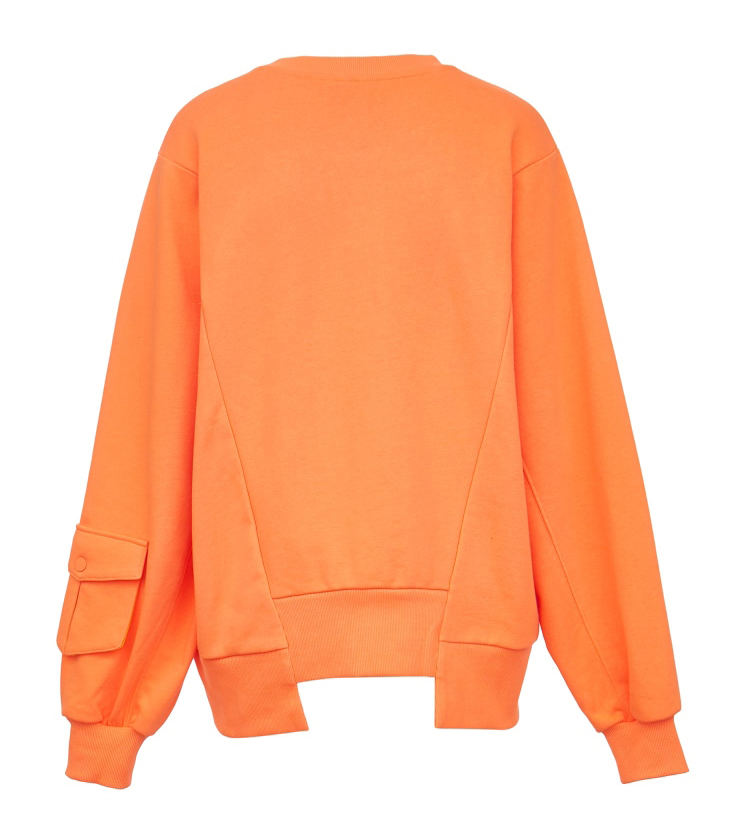 only2020春季新款字母印花拼接长袖宽松卫衣女12019s582 e56荧光黄