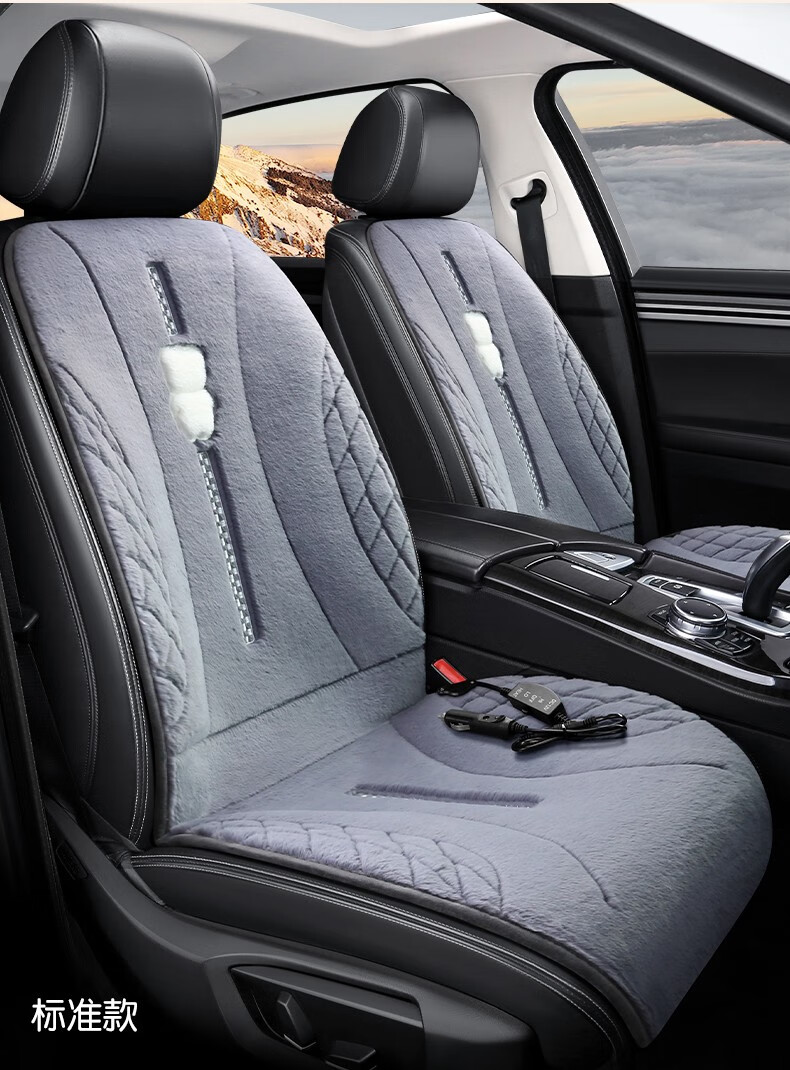 适用于汽车加热坐垫冬季车垫车载通用座椅座垫12v车用冬天后排电热