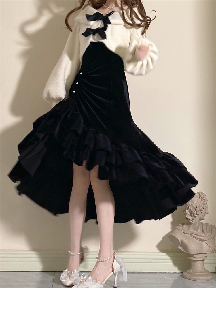 商场同款lrtl轻奢乱世佳人jsk吊带裙优雅洛丽塔连衣裙穿搭鱼尾裙过年